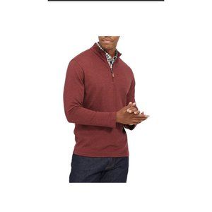 Mizzen+Main Men's Zip Up Sweater - Burgundy